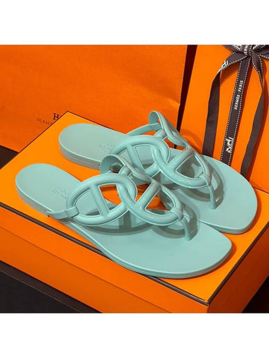 Women's Ezeri Sandals Jelly Shoes Mint - HERMES - BALAAN 1