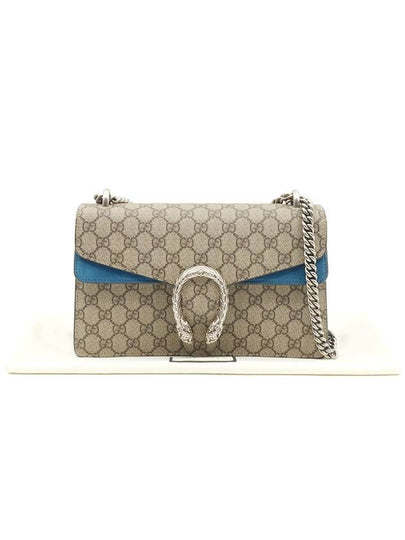 GG Supreme Canvas Blue Suede Dionysus Small Chain Shoulder Bag 400249 - GUCCI - BALAAN 2