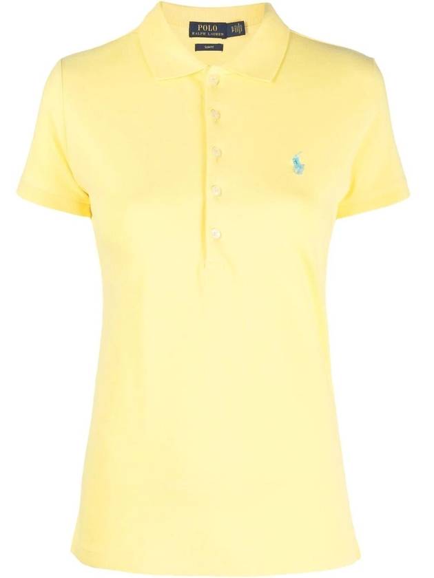 Women's Julie Logo Embroidered Short Sleeve PK Shirt Yellow - POLO RALPH LAUREN - BALAAN 2