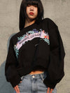 Sorry Love Party Cocoon Sweatshirt Black - SORRY TOO MUCH LOVE - BALAAN 1