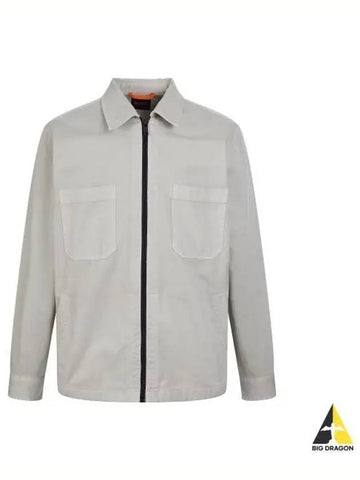 Washed cotton zip up work jacket 50514559 271 - BOSS - BALAAN 1