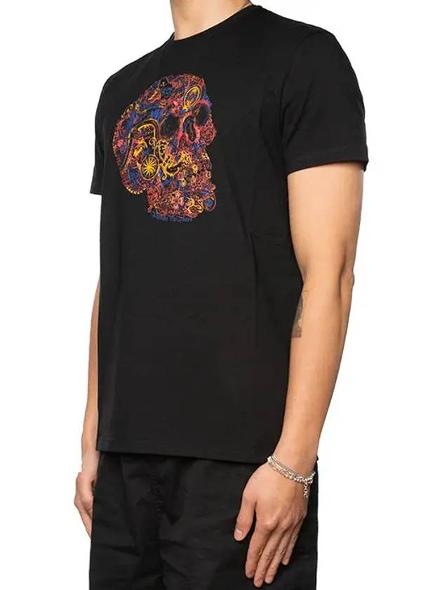 Skull Skull Printing Short Sleeve T-Shirt Black - ALEXANDER MCQUEEN - BALAAN 5