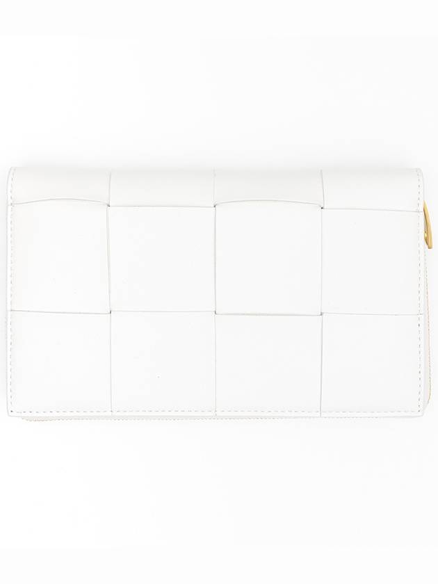 Intrecciato Zipper Around Long Wallet White - BOTTEGA VENETA - BALAAN 1