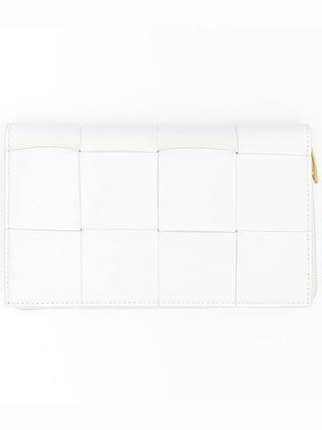 Intrecciato Zipper Around Long Wallet White - BOTTEGA VENETA - BALAAN 1