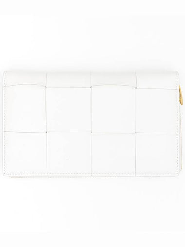 Intrecciato Zipper Around Long Wallet White - BOTTEGA VENETA - BALAAN 1