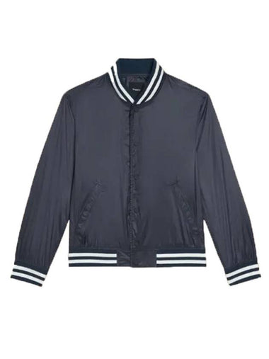 Nylon Varsity Bomber Jacket Navy - THEORY - BALAAN 1