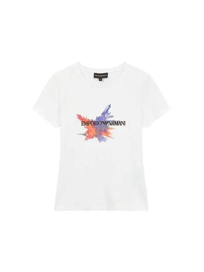 Women s Embroidered Logo Easy T Shirt White - EMPORIO ARMANI - BALAAN 1