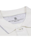 Embroidered Logo Short Sleeve Polo Shirt White - BRUNELLO CUCINELLI - BALAAN 6