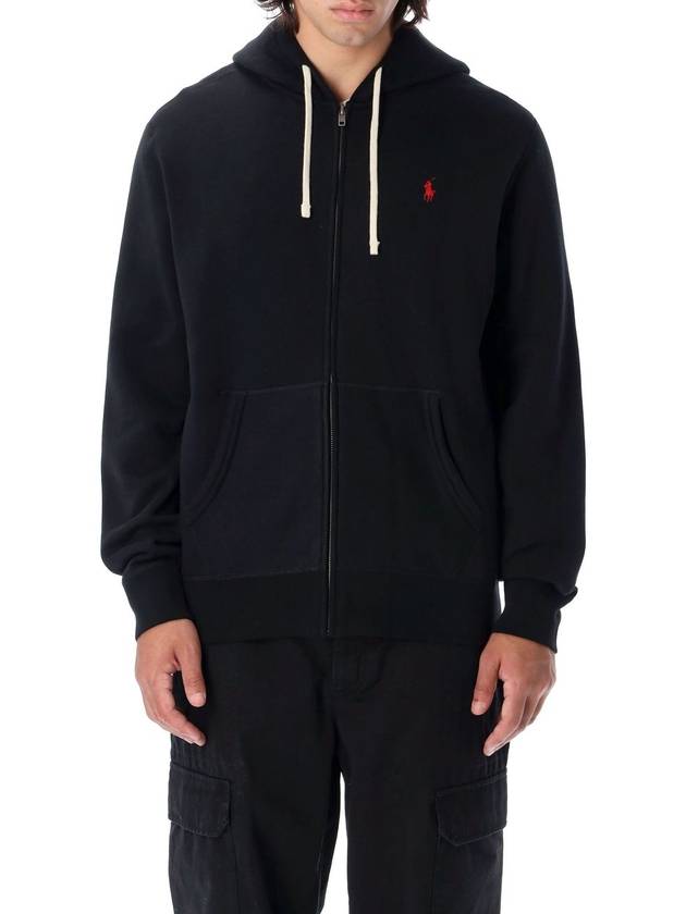 Embroidered Pony Logo Zip Up Hoodie Black - POLO RALPH LAUREN - BALAAN 2