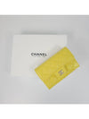 Classic Grained Shiny Calfskin Card Wallet Yellow - CHANEL - BALAAN 4