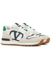 V Logo Low Top Sneakers Green White - VALENTINO - BALAAN 3