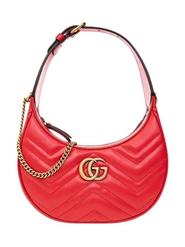 GG Marmont Half Moon Mini Bag Red - GUCCI - BALAAN 3