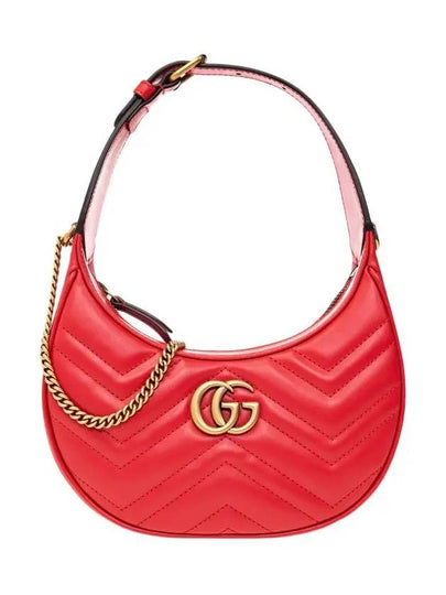 GG Marmont Half Moon Mini Bag Red - GUCCI - BALAAN 2