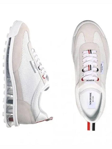 Vitello Caprede RWB Clear Sole Tech Runner Men s Running Shoes Sneakers - THOM BROWNE - BALAAN 1