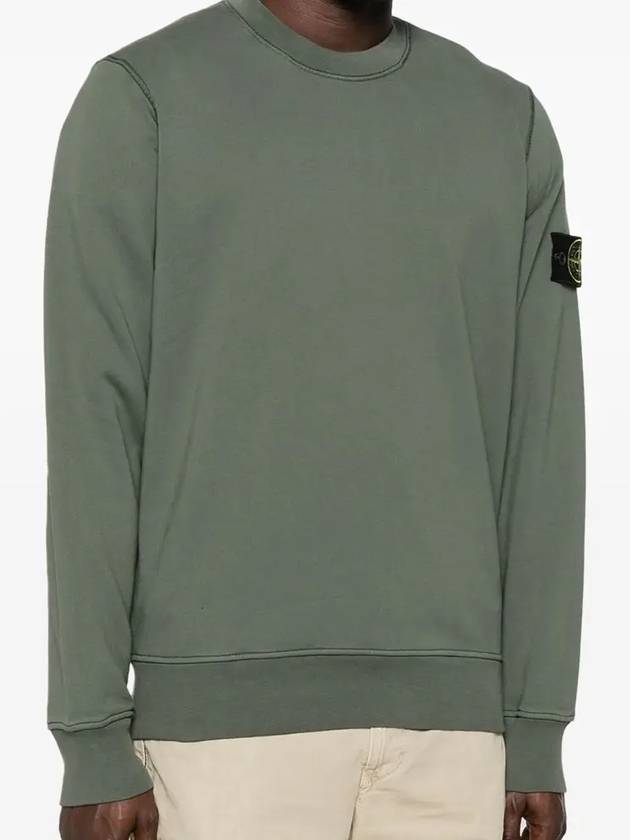 Wappen Patch Garment Dyed Sweatshirt Musk Green - STONE ISLAND - BALAAN 4