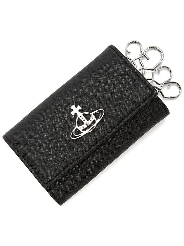 Logo Key Case Wallet Black - VIVIENNE WESTWOOD - BALAAN 5