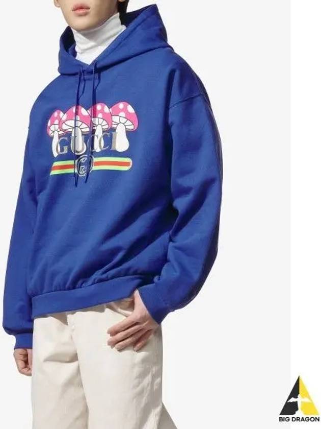 Mushroom Logo Hoodie Blue - GUCCI - BALAAN 2