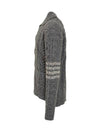 4-Bar Arm Band Knit Cardigan Grey - THOM BROWNE - BALAAN 4