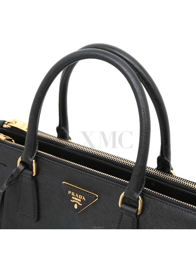 Galleria Saffiano Large Tote BN2274 Black Gold Plated Warranty - PRADA - BALAAN 7