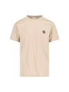 Embroidered Logo Short Sleeve T-Shirt Beige - BURBERRY - BALAAN 1