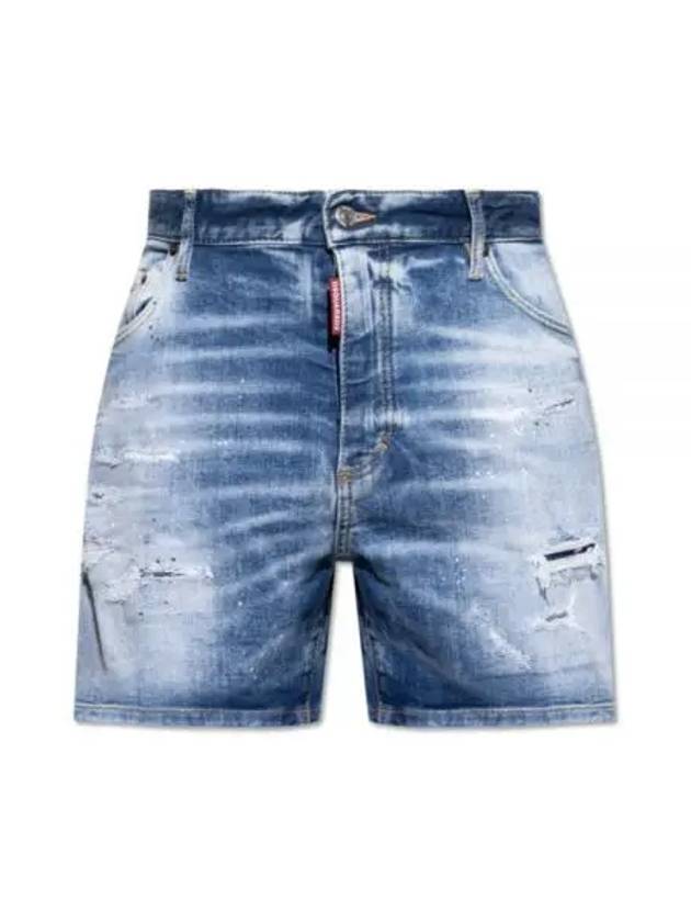 Distressed Effect Denim Shorts Blue - DSQUARED2 - BALAAN 2