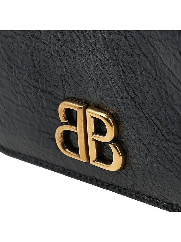 Logo Plaque Monaco Card Wallet Black - BALENCIAGA - BALAAN 7