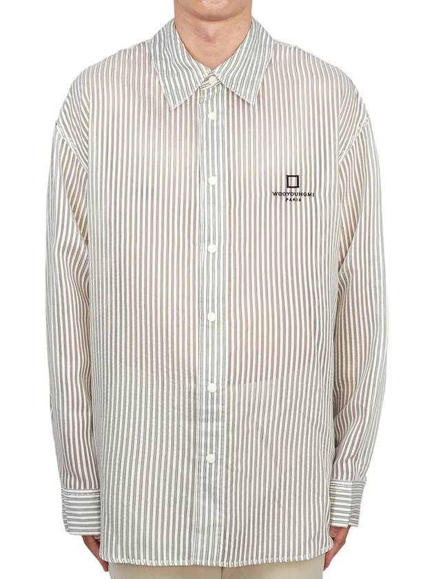 striped long sleeve shirt gray - WOOYOUNGMI - BALAAN 4