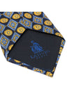 100 silk navy diamond pattern tie - LANVIN - BALAAN 6