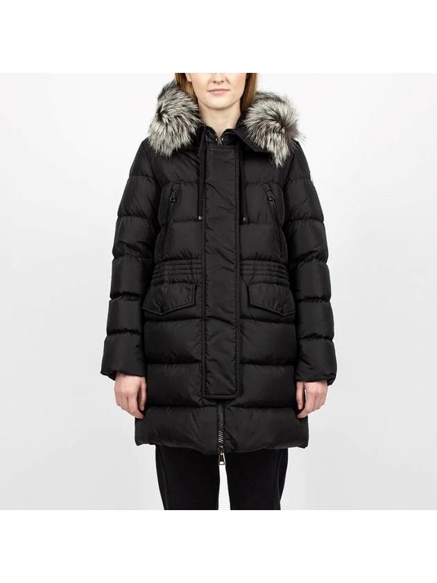 Women's Aphroti Silver Fox Fur Down Long Padding Black - MONCLER - BALAAN 2