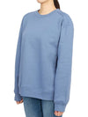 Women's Logo Print Cotton Sweatshirt Blue - GANNI - BALAAN 3