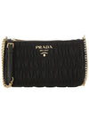 Pocono Goffre Chain Shoulder Bag Black - PRADA - BALAAN 1