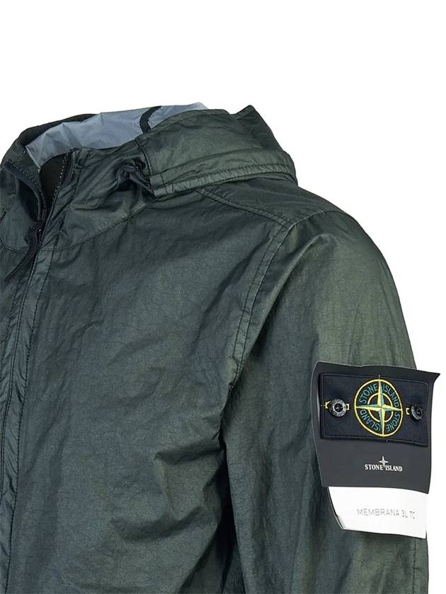 Membrana 3L TC Hooded Jacket Dark Green - STONE ISLAND - BALAAN 5