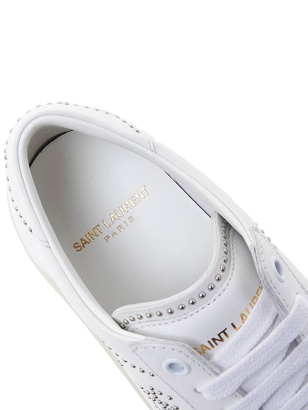 Women's SL 08 Smooth Leather Low Top Sneakers Blanc Optic - SAINT LAURENT - BALAAN.