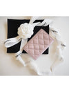 24 Pearl CC Logo Snap Flap Card Wallet Pink AP3813 - CHANEL - BALAAN 8