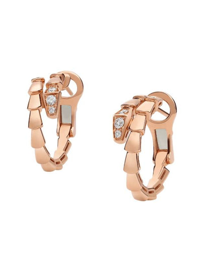 Serpenti Viper earrings in 18kt rose gold set with diamonds demi pave 359949 - BVLGARI - BALAAN 2