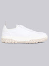 Frayed Canvas Cable Knit Sole Field Shoes White - THOM BROWNE - BALAAN 3