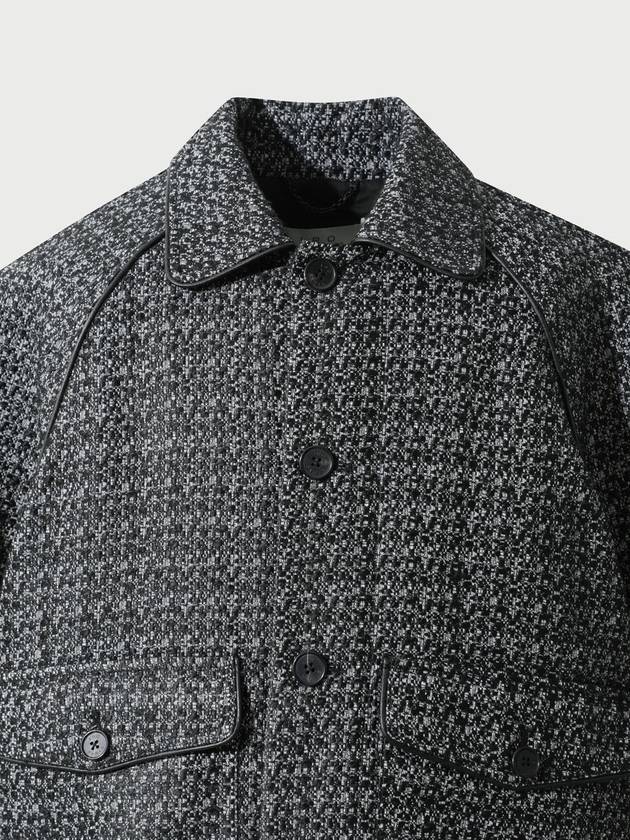 Leather trimming varsity jacket tweed - IRO - BALAAN 3