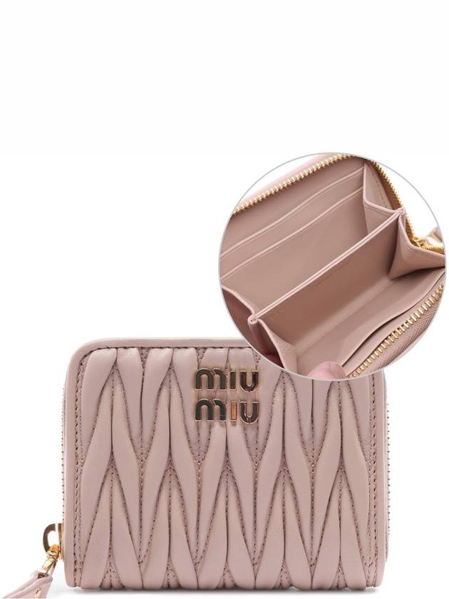 Matelasse Nappa Leather Coin Wallet Pink - MIU MIU - BALAAN 3