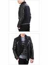 biker sheepskin jacket black - BALMAIN - BALAAN.