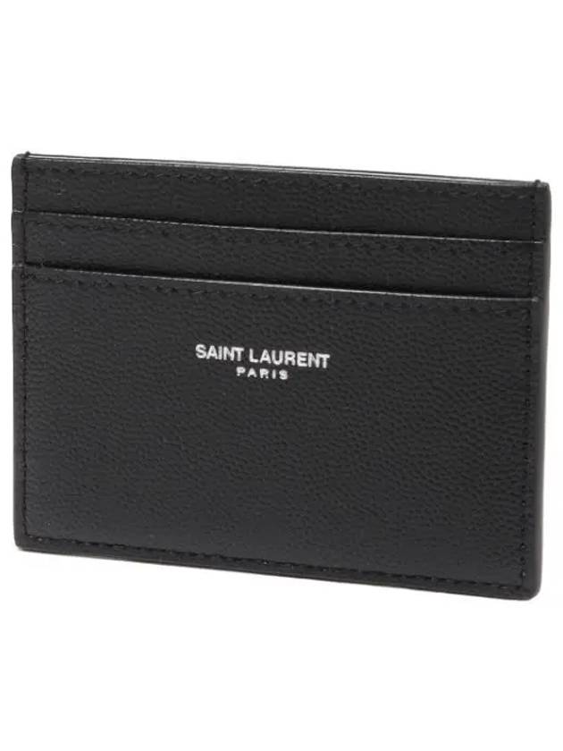 Silver logo double sided card business wallet women s - SAINT LAURENT - BALAAN 1