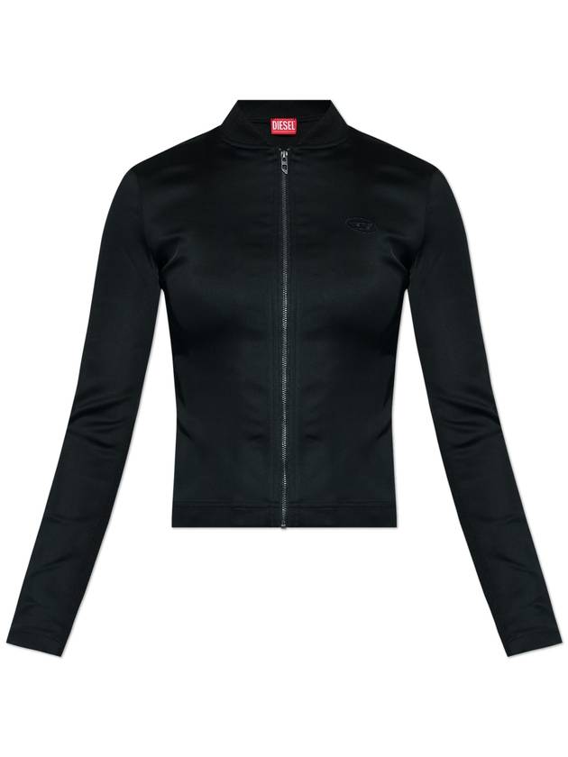 Women s Zip up Jacket Diesel Sweatshirt With G OPER Logo Black - DIESEL - BALAAN 1