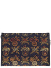 Embroided Logo Jacquard Clutch Bag Navy - ETRO - BALAAN 3