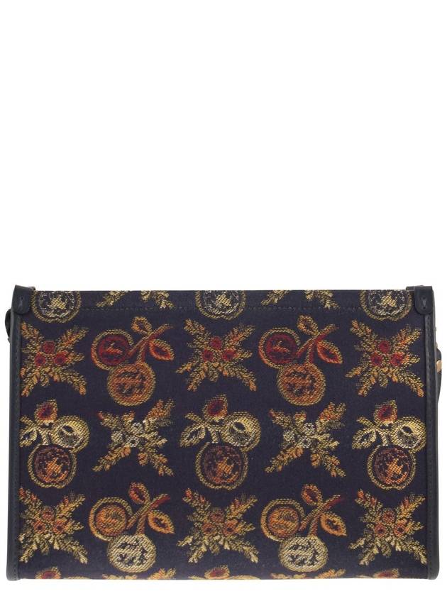 Embroided Logo Jacquard Clutch Bag Navy - ETRO - BALAAN 3