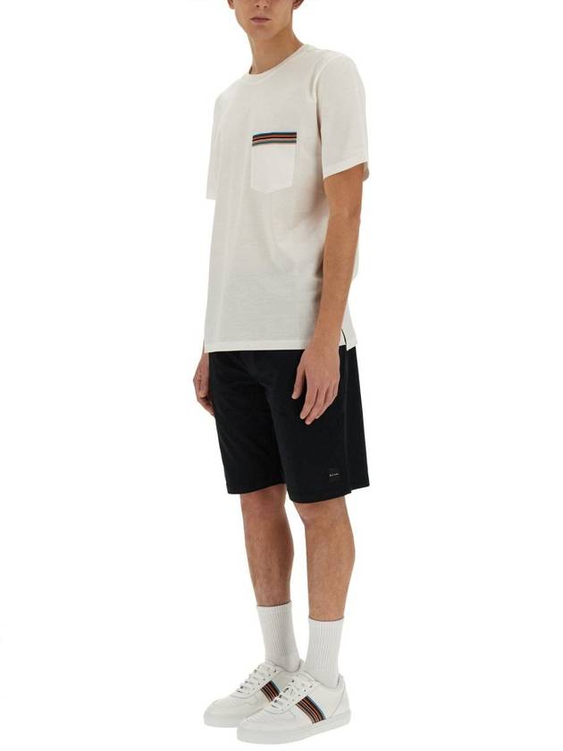 Signature Striped Pocket Short Sleeve T-Shirt White - PAUL SMITH - BALAAN 3