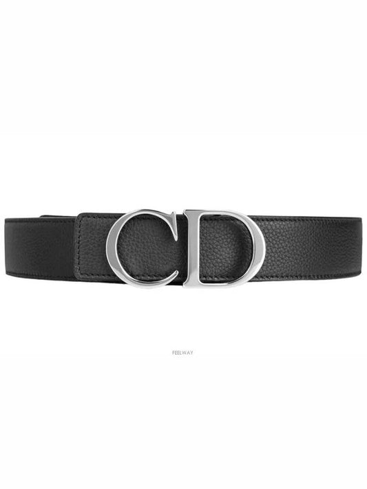 CD Logo Reversible Leather Belt Black Navy - DIOR - BALAAN 2