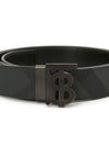 Men's Check Reversible Leather Belt Charcoal Graphite - BURBERRY - BALAAN 7