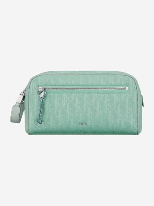 Oblique Parley Ocean Plastic Toilette Pouch Bag Light Green - DIOR - BALAAN 1