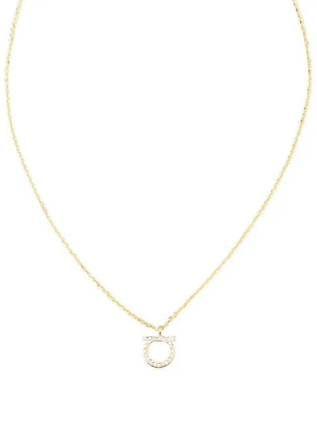 Gancini Crystals Necklace Gold - SALVATORE FERRAGAMO - BALAAN 3