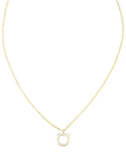 Gancini Crystals Necklace Gold - SALVATORE FERRAGAMO - BALAAN 2