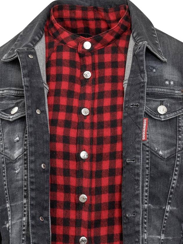 checked denim jacket - DSQUARED2 - BALAAN 5